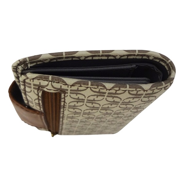 Fossil Felicity Tote Bag Wallet Set Signature Logo Taupe and Tan w Leather Trim - Picture 15 of 16